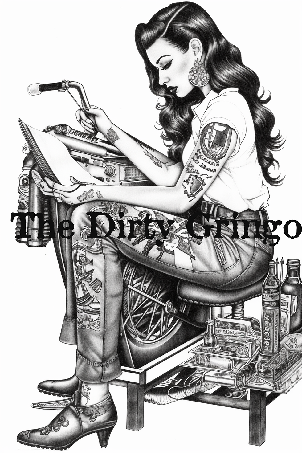 Pinup girls and motorcycles pack coloring pages volume five the dirty gringo