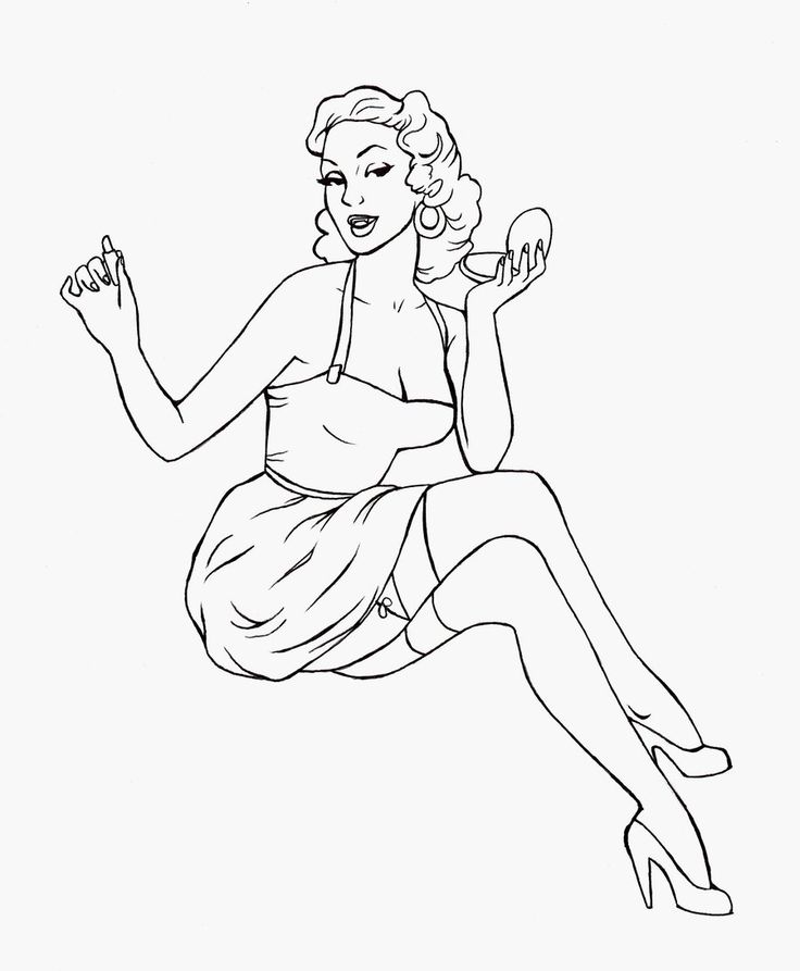 Free pin up girl coloring pages download free pin up girl coloring pages png images free cliparts on clipart library