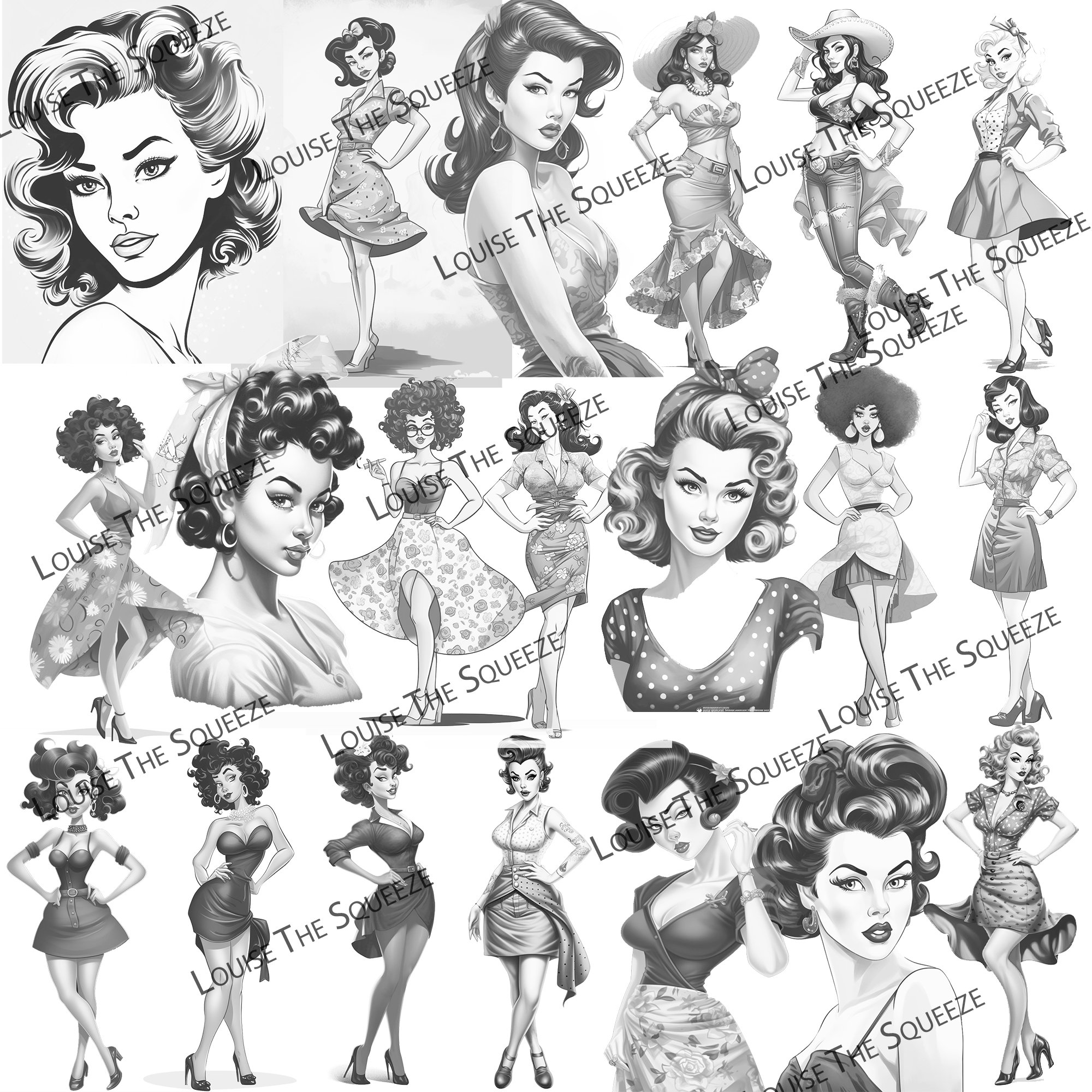 Pinup coloring page
