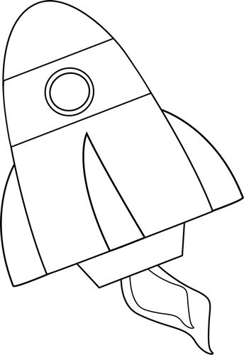 Black and white rocket clip art