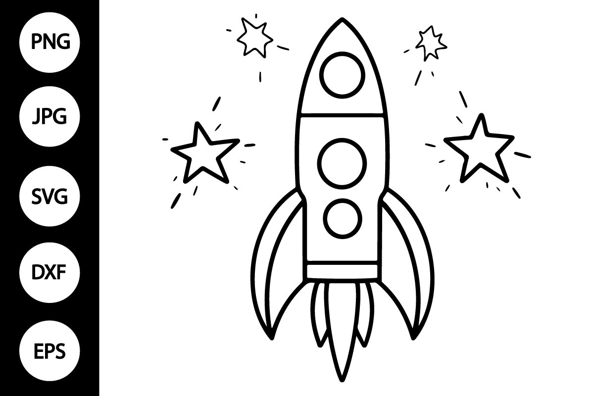 Outline rocket svg coloring page
