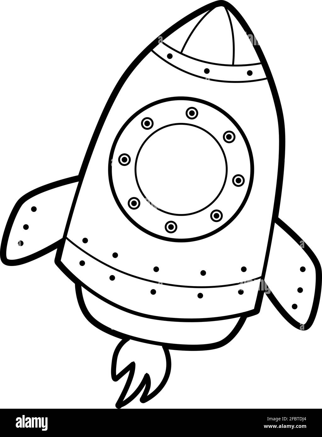 Coloring book or page for kids rocket black and white vector illustration stock vector image art