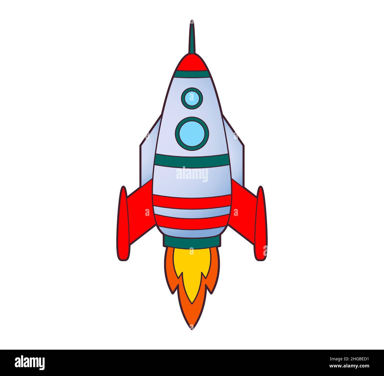 Rocket flying up into space icon coloring book vector isolated illustration on white background black and white line art stock vector image art