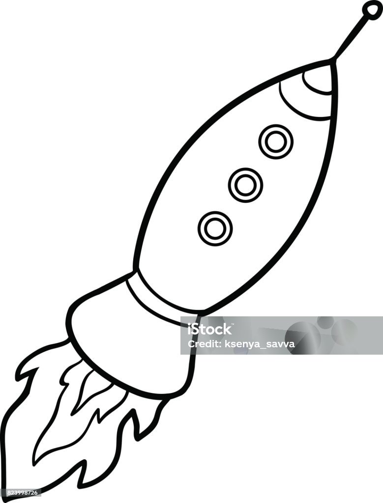 Coloring book spaceship stock illustration