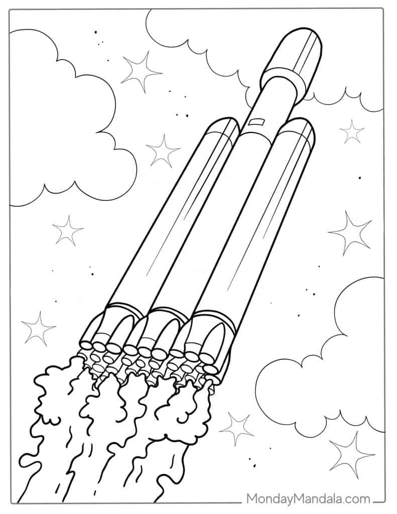 Rocket coloring pages free pdf printables