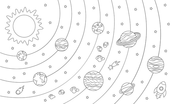 Thousand coloring solar system royalty