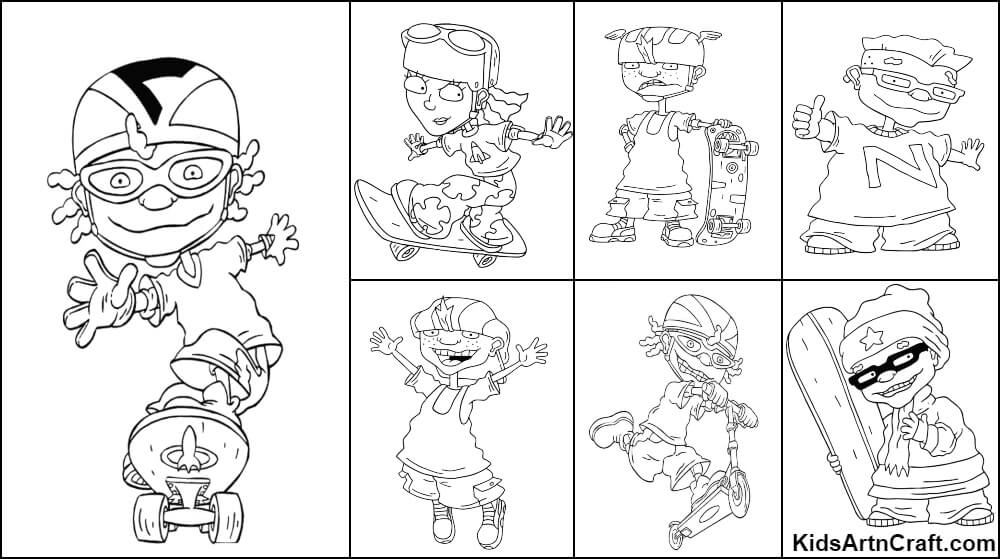 Rocket power coloring pages for kids â free printables