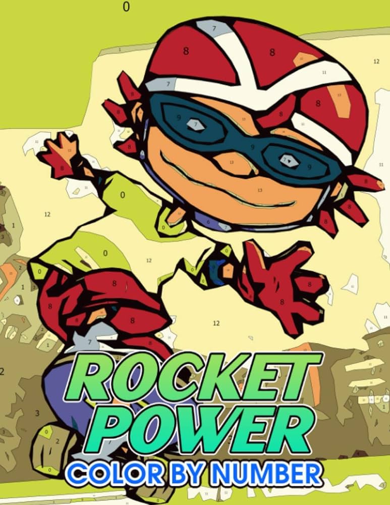 Rocket power color by number rocket power color book an adult coloring book for stress