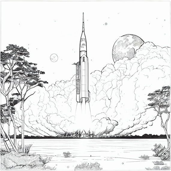 Buy ready for launch nasa rocket coloring pages for kids and adults instant download for personal artistic enjoyment print paint online in india