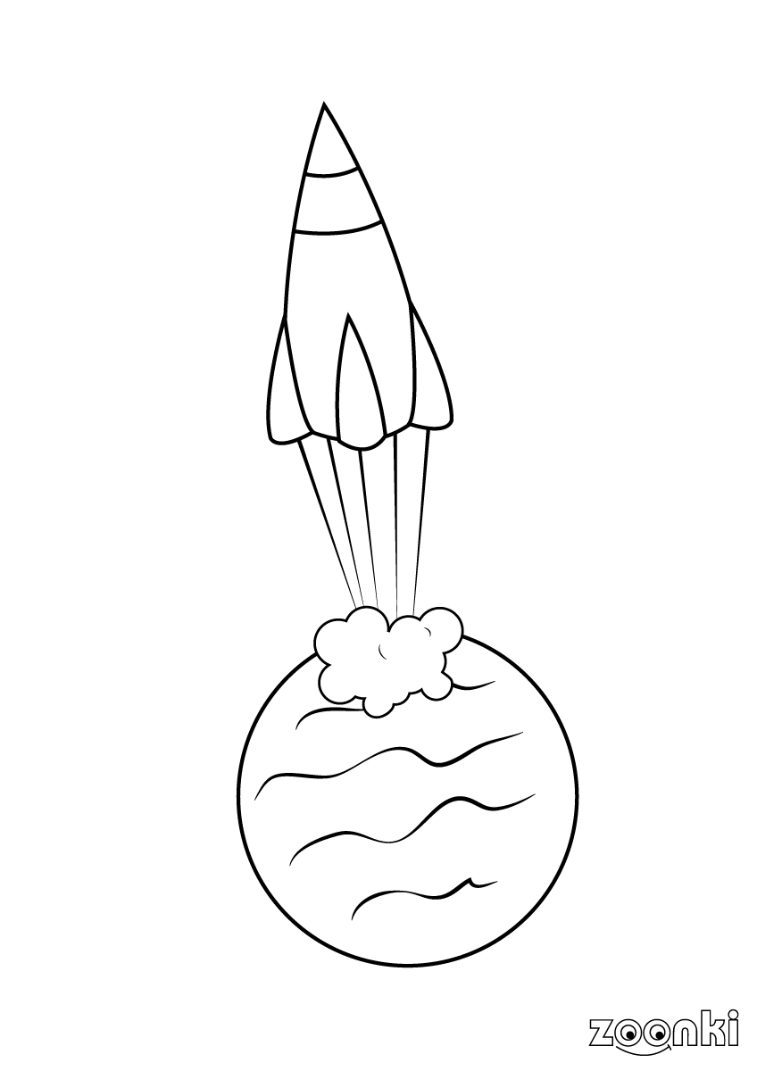 Rockets colouring pages for kids