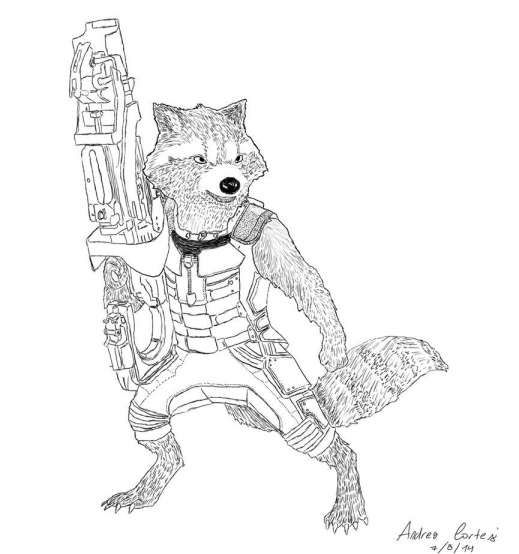 Rocket raccoon coloring pages rocket raccoon raccoon cool drawings