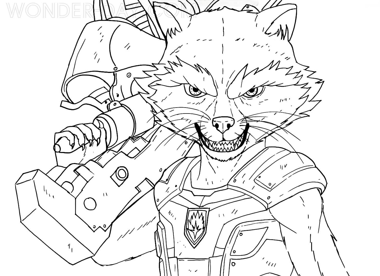 Guardians of the galaxy coloring pages wonder day â coloring pages for children and adults