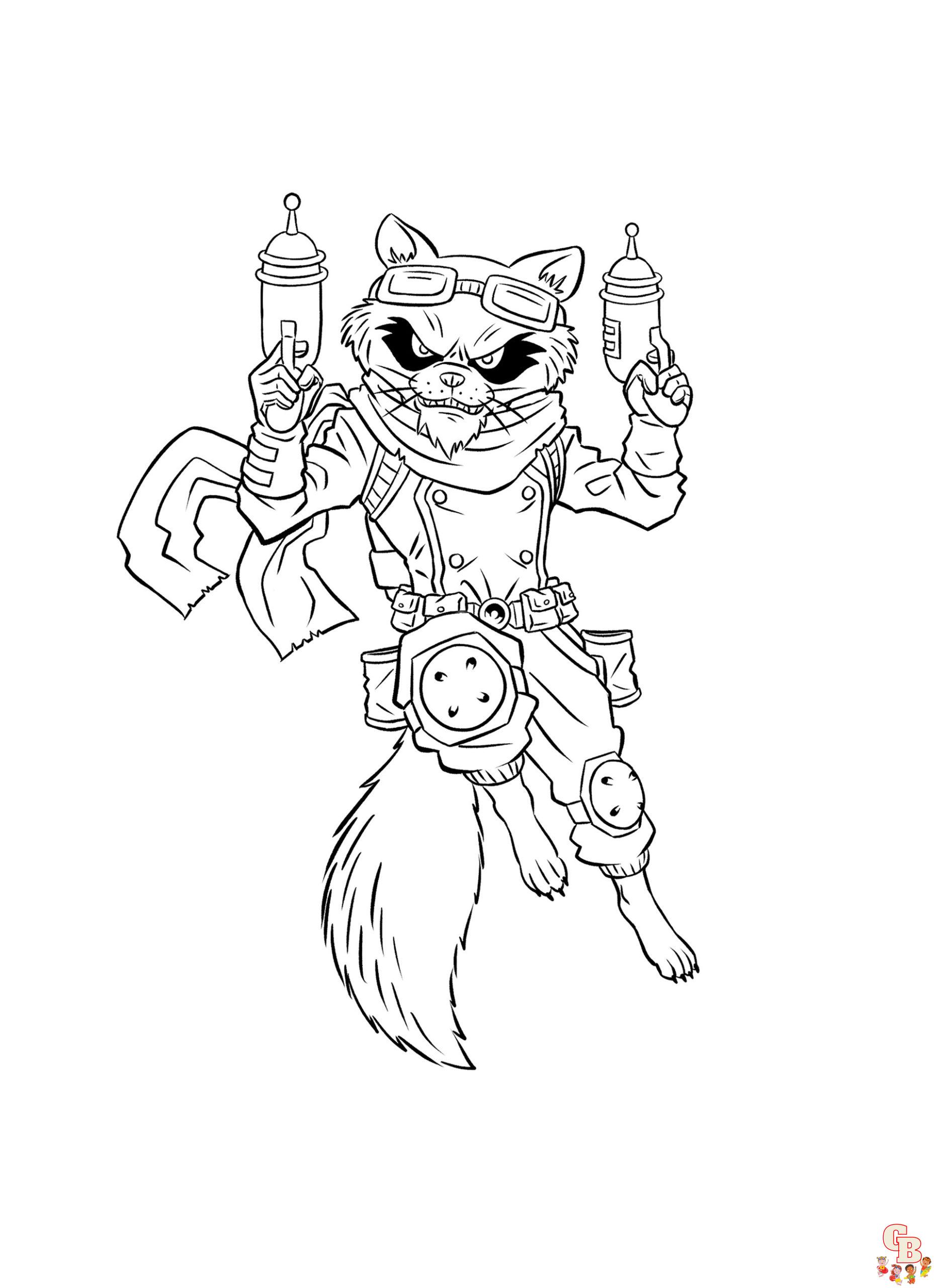 Rocket raccoon coloring pages