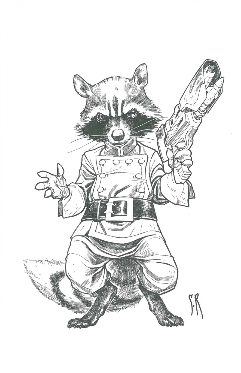 Rocket raccoon by stephane roux in rich cirillos stephane roux ic art gallery room