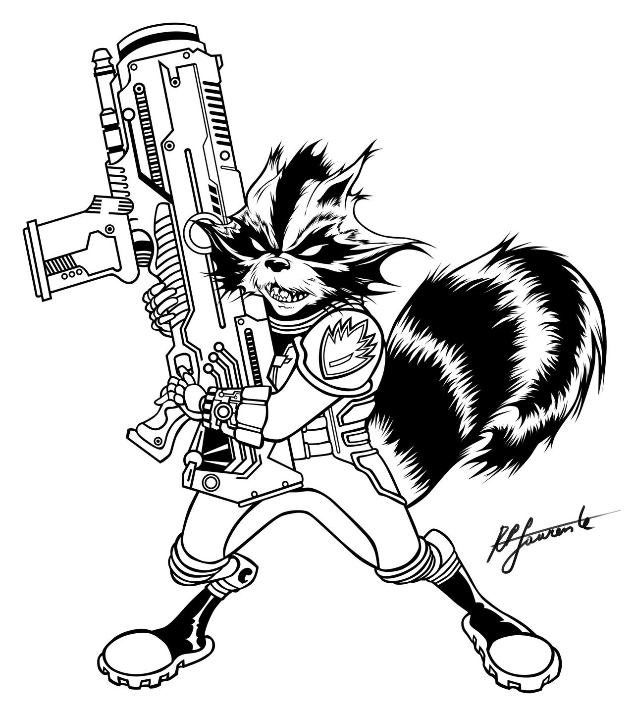 Guardians of the galaxy rocket raccoon by moonfletcher on