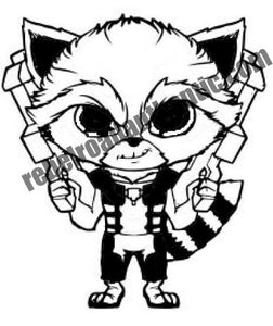 Rocket raccoon character vinyl decal â rebel road authentic