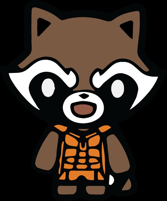 Chibi rocket raccoon color digital download instant download svg dxf eps png files included instant download