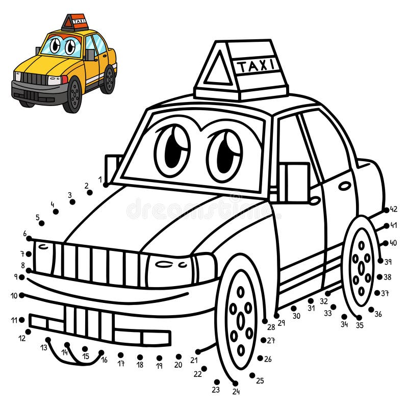 Taxi coloring stock illustrations â taxi coloring stock illustrations vectors clipart