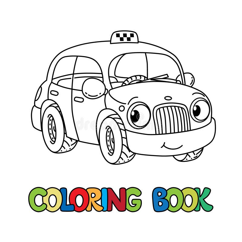 Taxi coloring stock illustrations â taxi coloring stock illustrations vectors clipart
