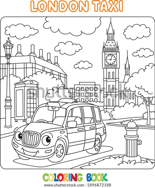 Funny car london cab taxi coloring stock vector royalty free