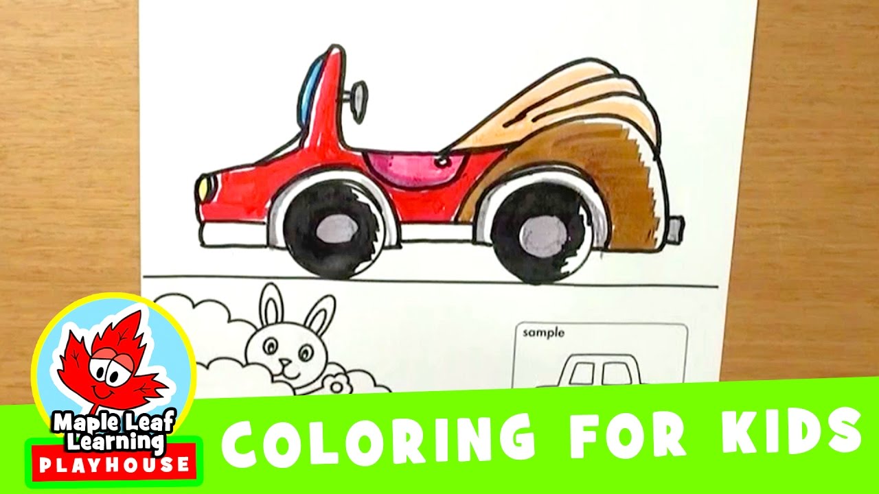 Vehicles coloring pages for kids aple leaf learning playhouse