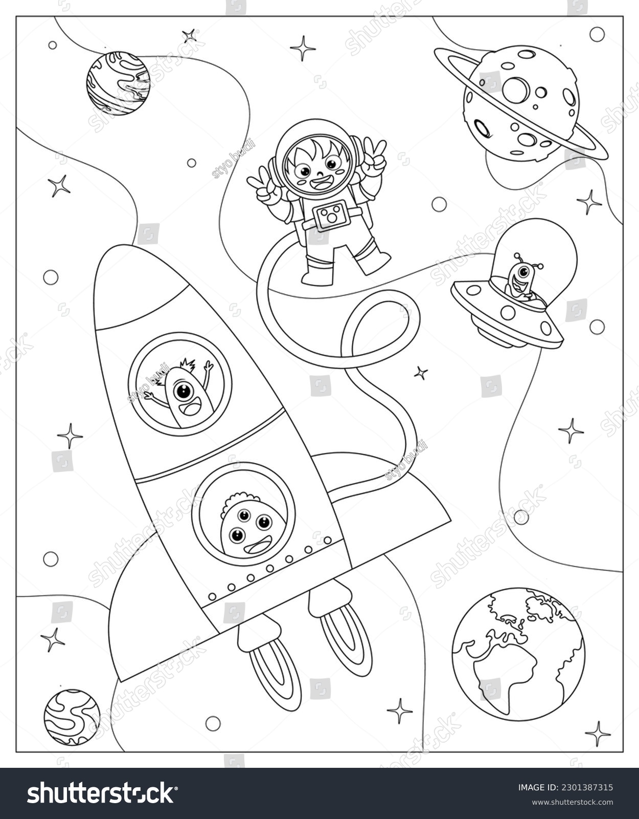 Aliens colouring pages images stock photos d objects vectors