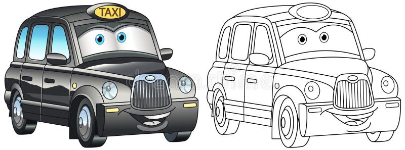 Taxi coloring stock illustrations â taxi coloring stock illustrations vectors clipart