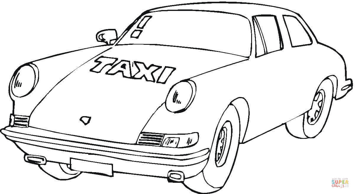 Taxi coloring page free printable coloring pages