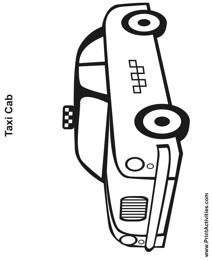 Taxi coloring page taxi cab color taxi taxi cab
