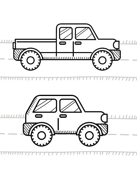 Four wheeler coloring pages drawing stock illustrations royalty