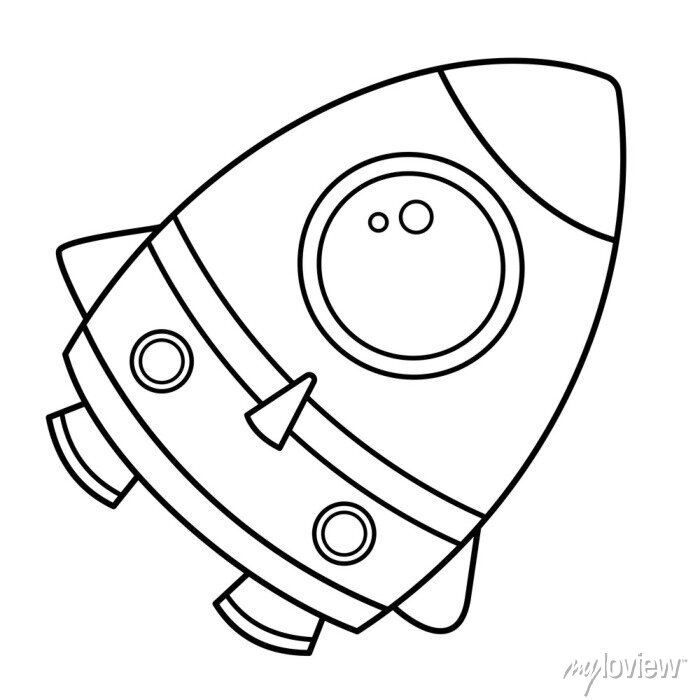 Coloring page outline of a cartoon rocket space coloring book posters for the wall â posters white black outline