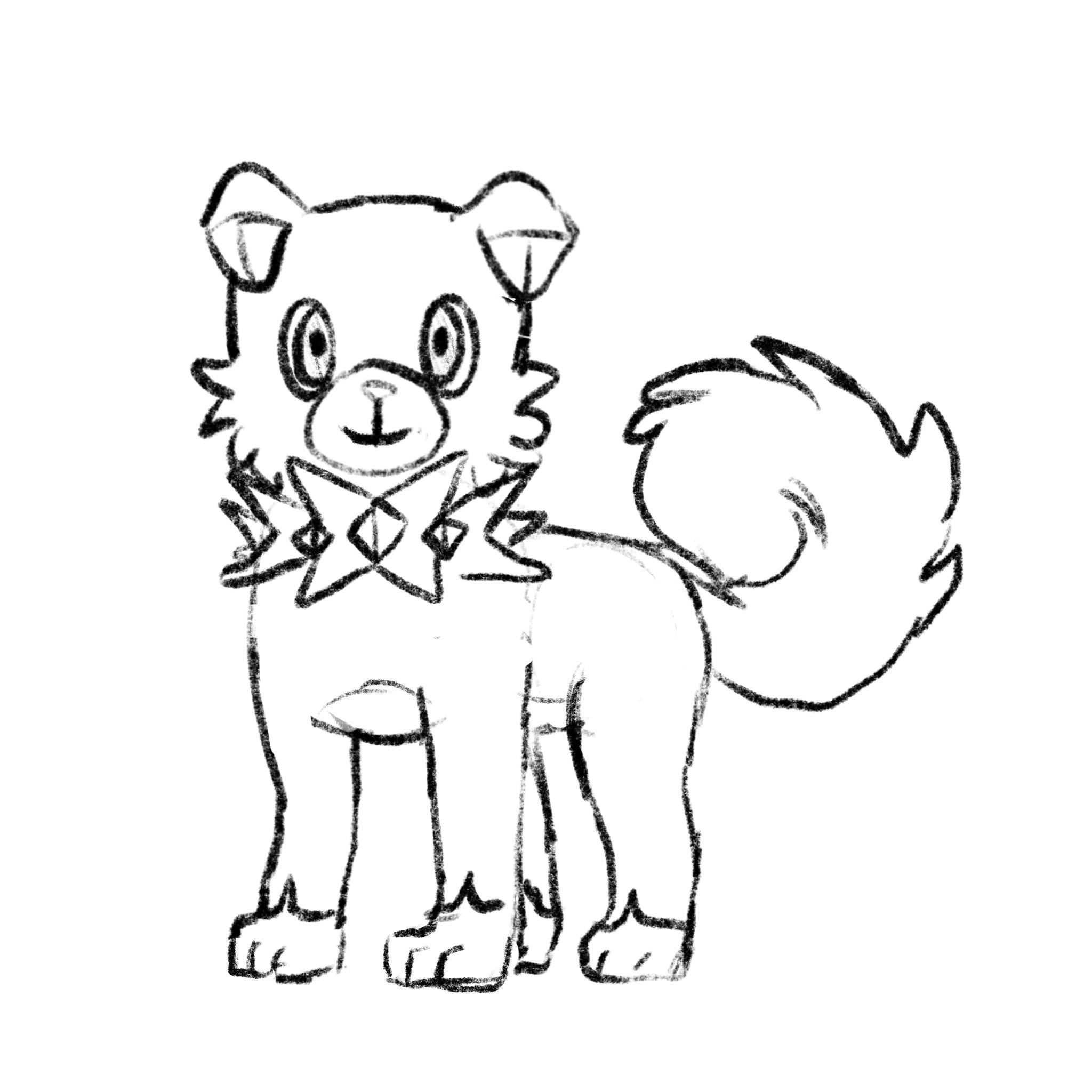Tried to get better at drawing pokemon heres a lopsided rockruff rpokemon