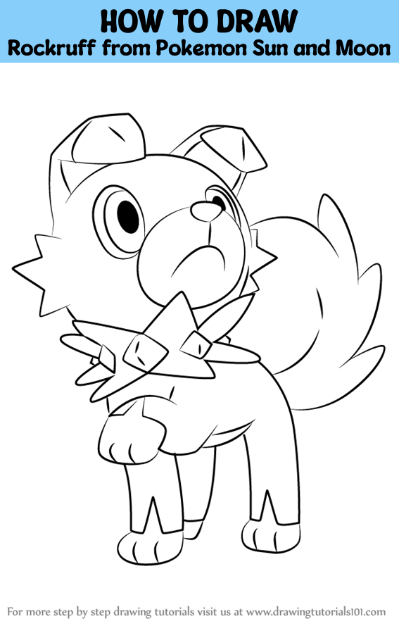 How to draw rockruff from pokemon sun and moon pokãmon sun and moon step by step