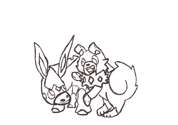 Mudbray and rockruff by walkingwithbarefeet on