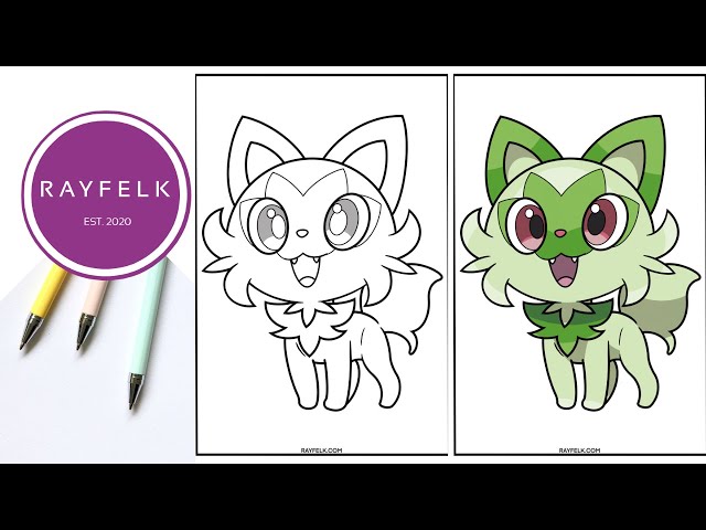 Sprigatito coloring pages cute sprigatito pokeon printable coloring pages pokeon coloring page