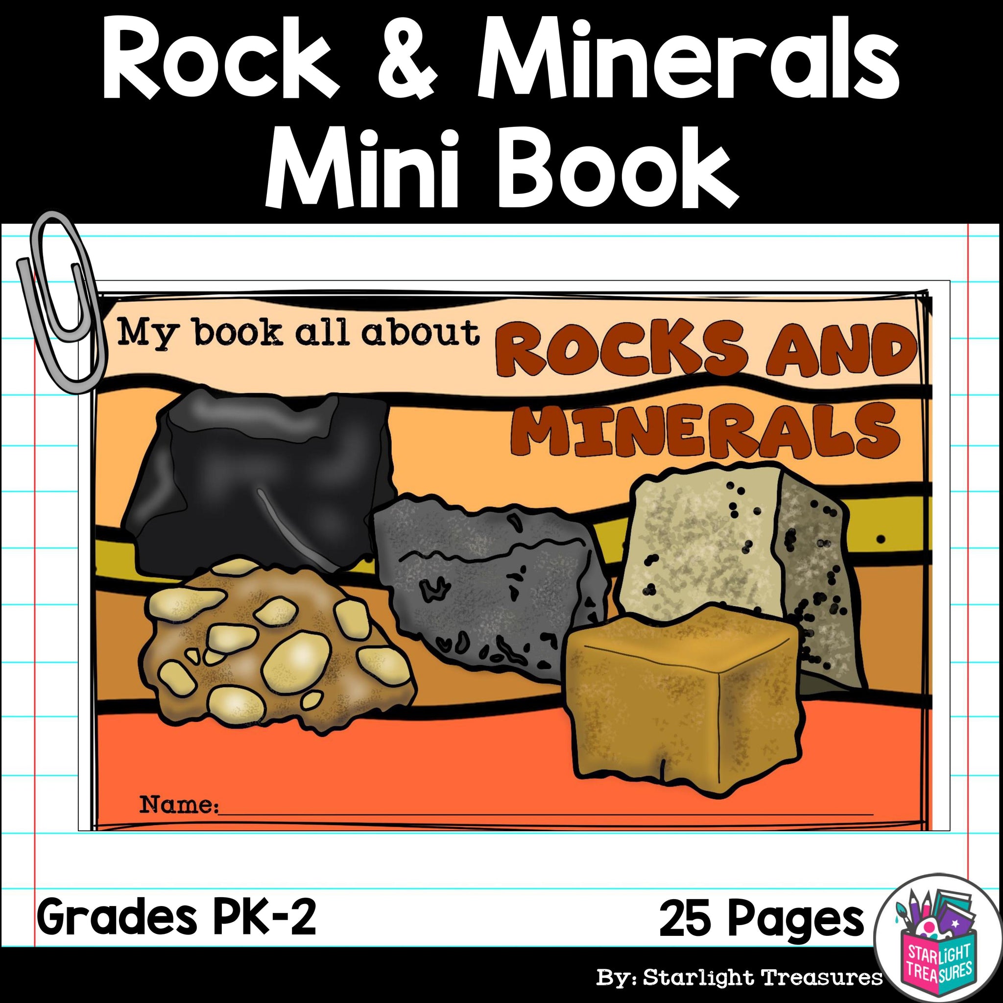 Type of rocks and minerals mini book for early readers rock minerals â starlight treasures llc
