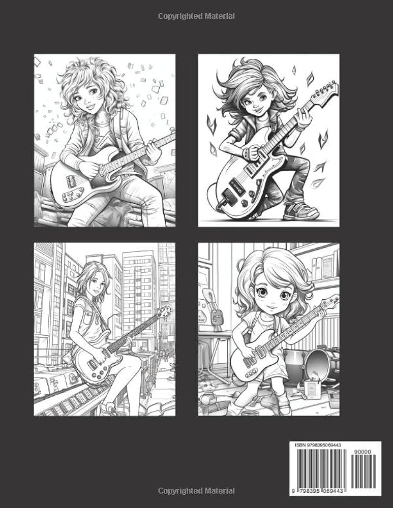 Rockstar girl coloring book for kids unique gifts for rockstar music lovers awesome art coloring images sosnowski books