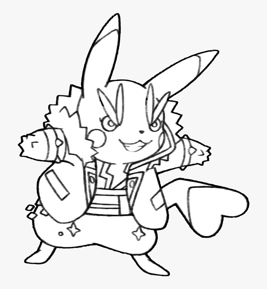 Pikachu rockstar coloring page hd png download transparent png image