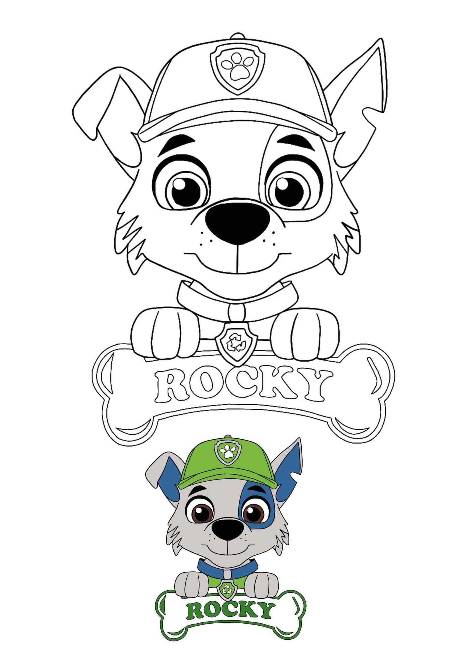 Paw patrol rocky coloring pages