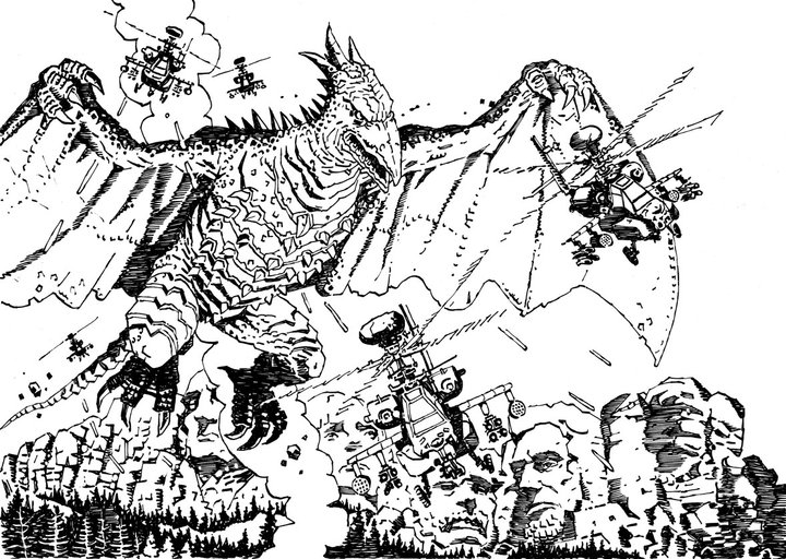 Godzilla legends rodan in robert bowns godzilla and other kaiju ic art gallery room