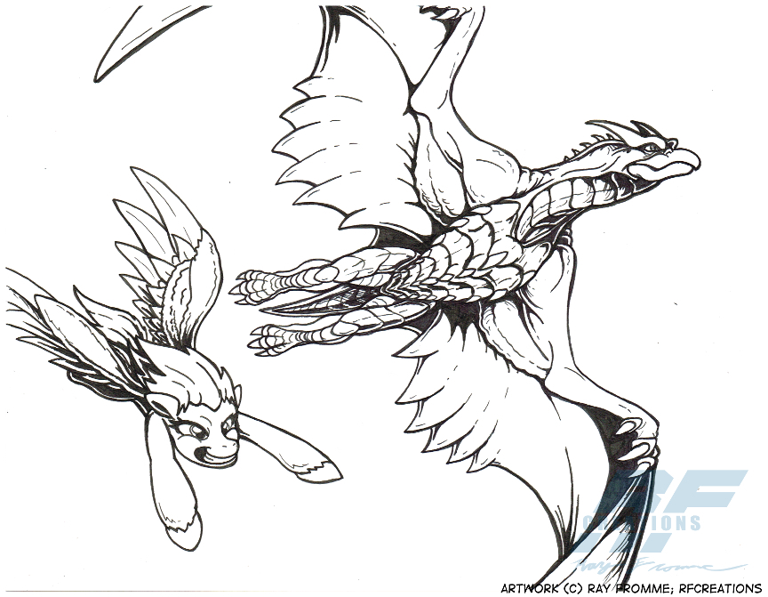 Rodan vs rainbow dash sketch