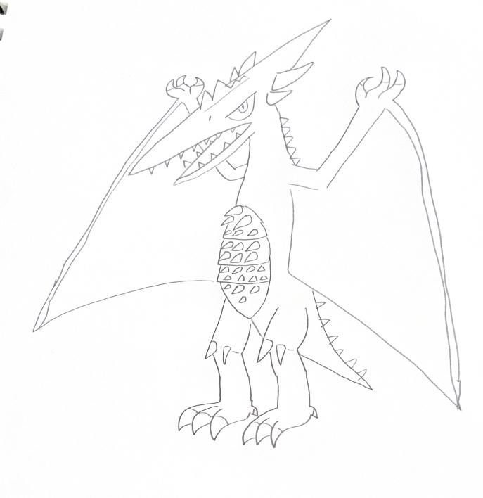 Fanmade rodan design i drew in art class rgodzilla