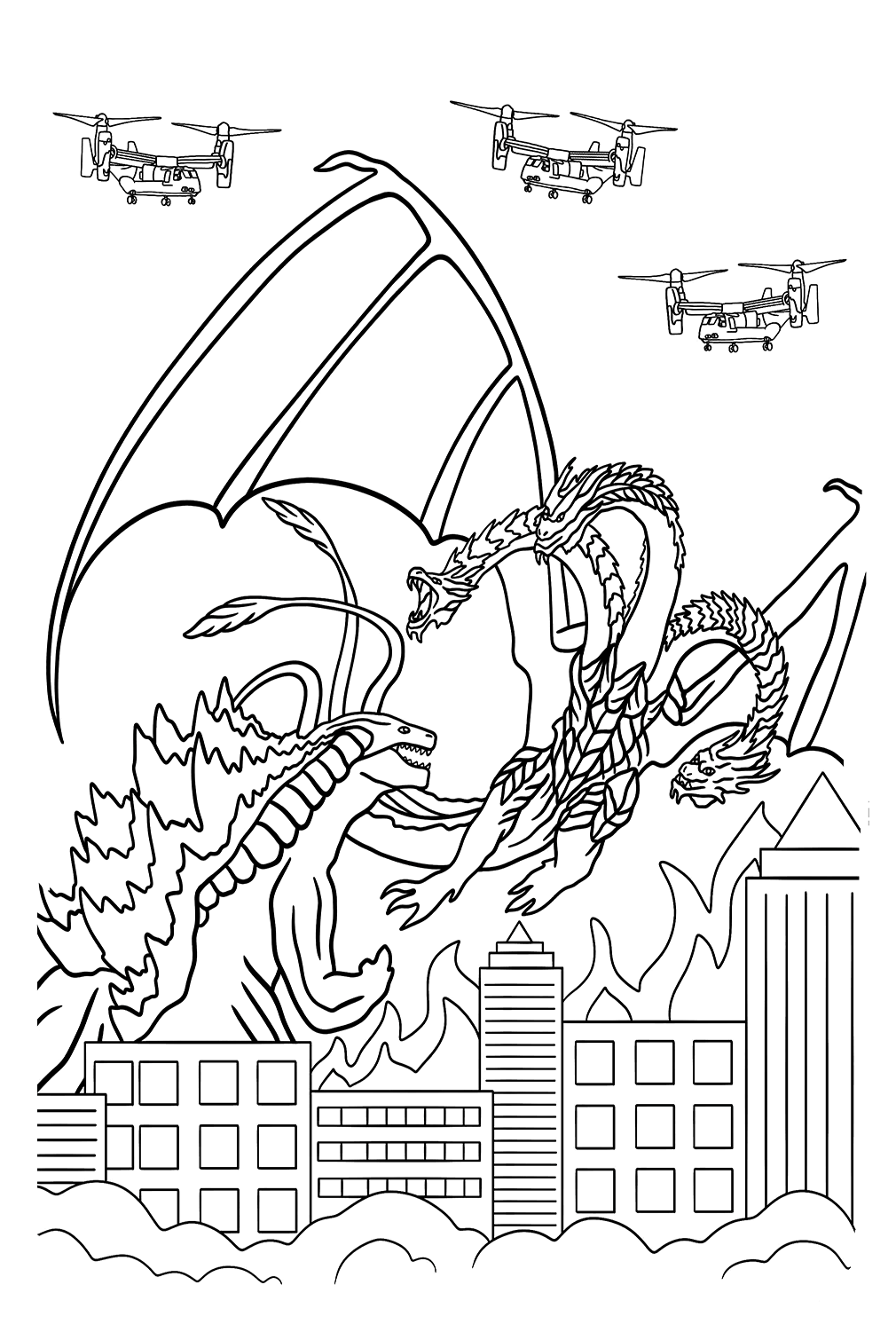 King ghidorah coloring pages