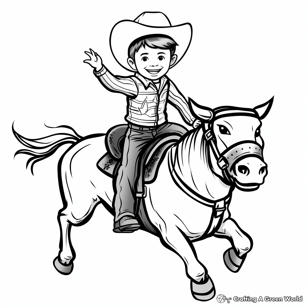 Bull riding coloring pages