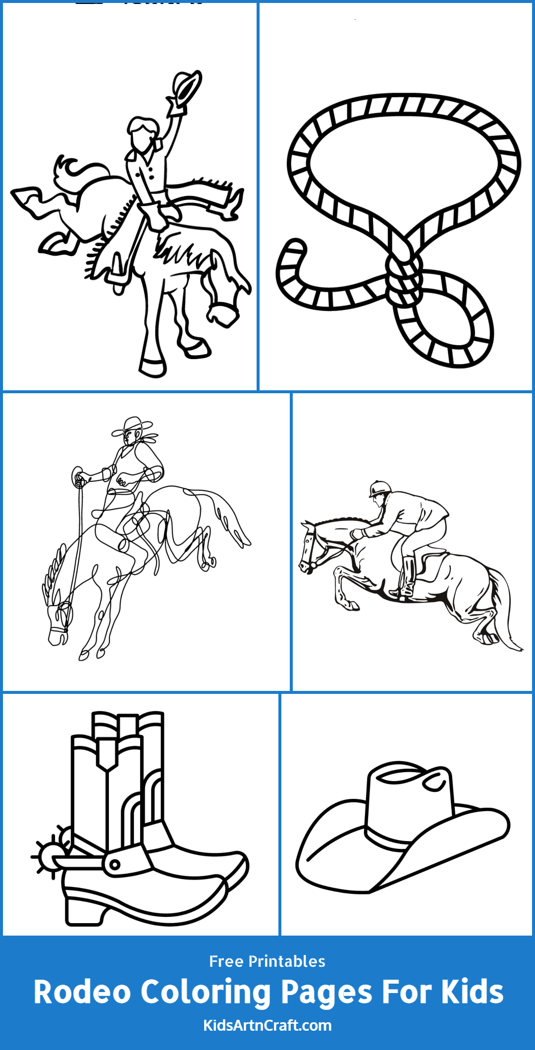 Rodeo coloring pages for kids â free printables