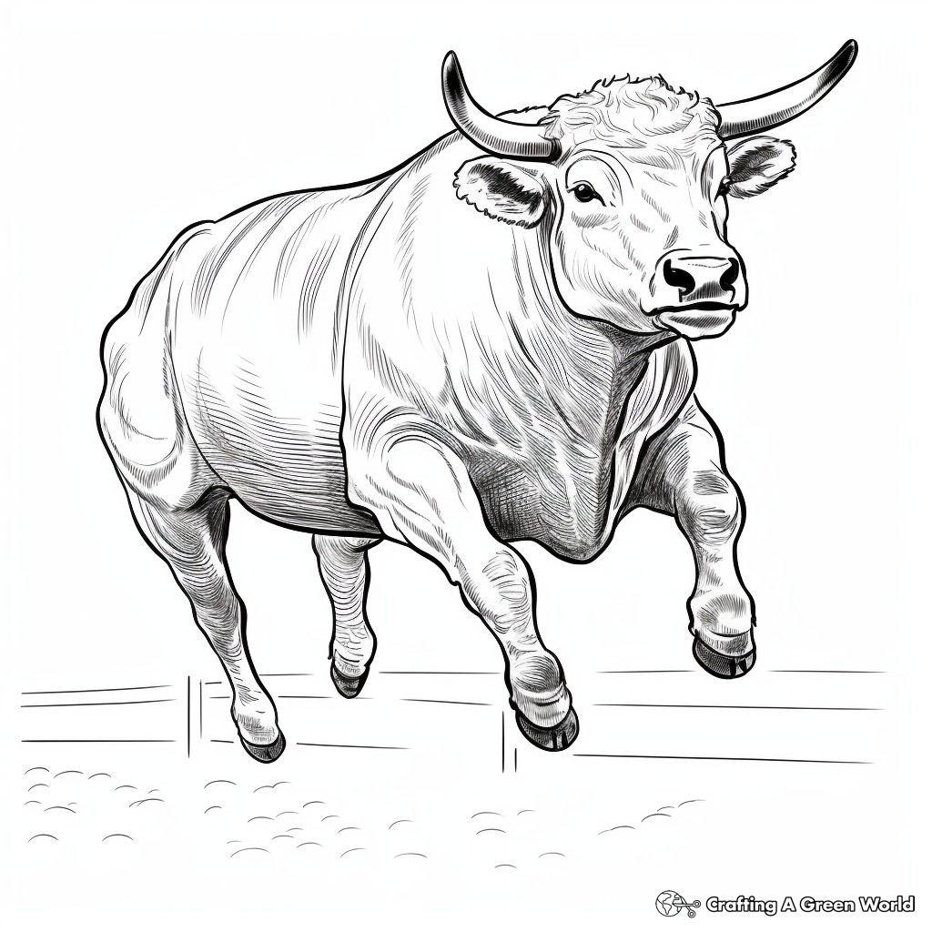 Bucking bull coloring pages