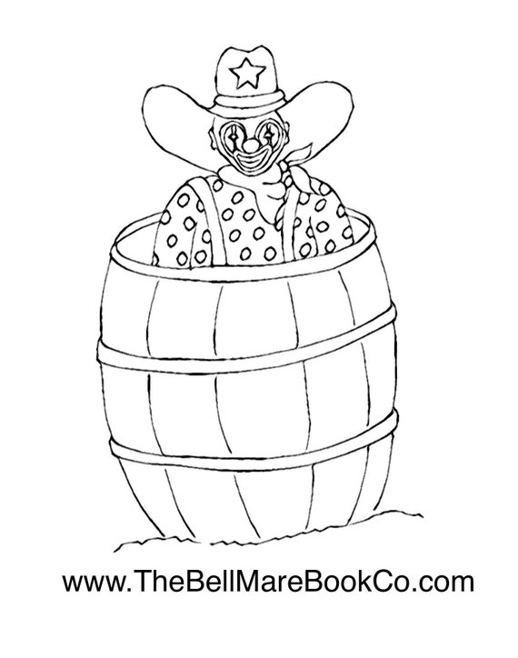 Rodeo clown coloring page