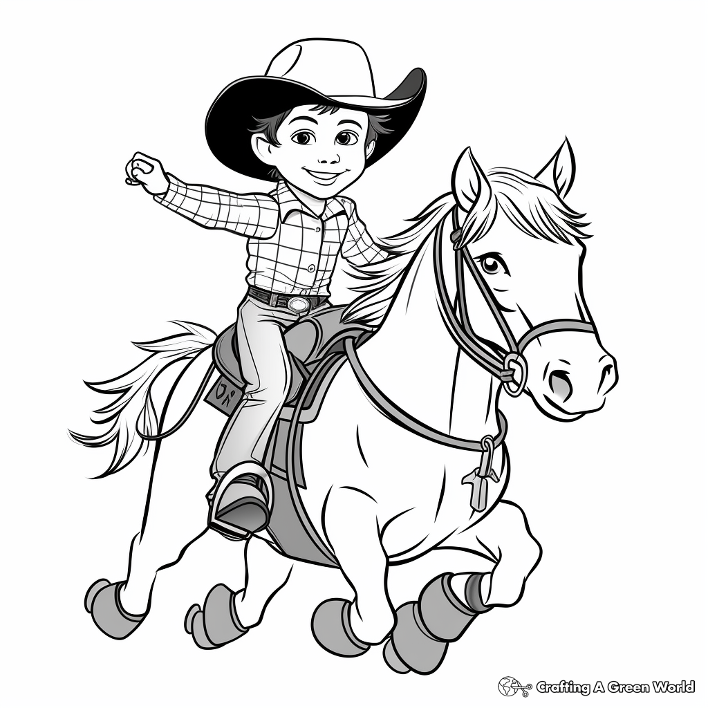 Bull riding coloring pages