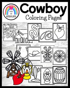 Cowboy coloring pages center activity