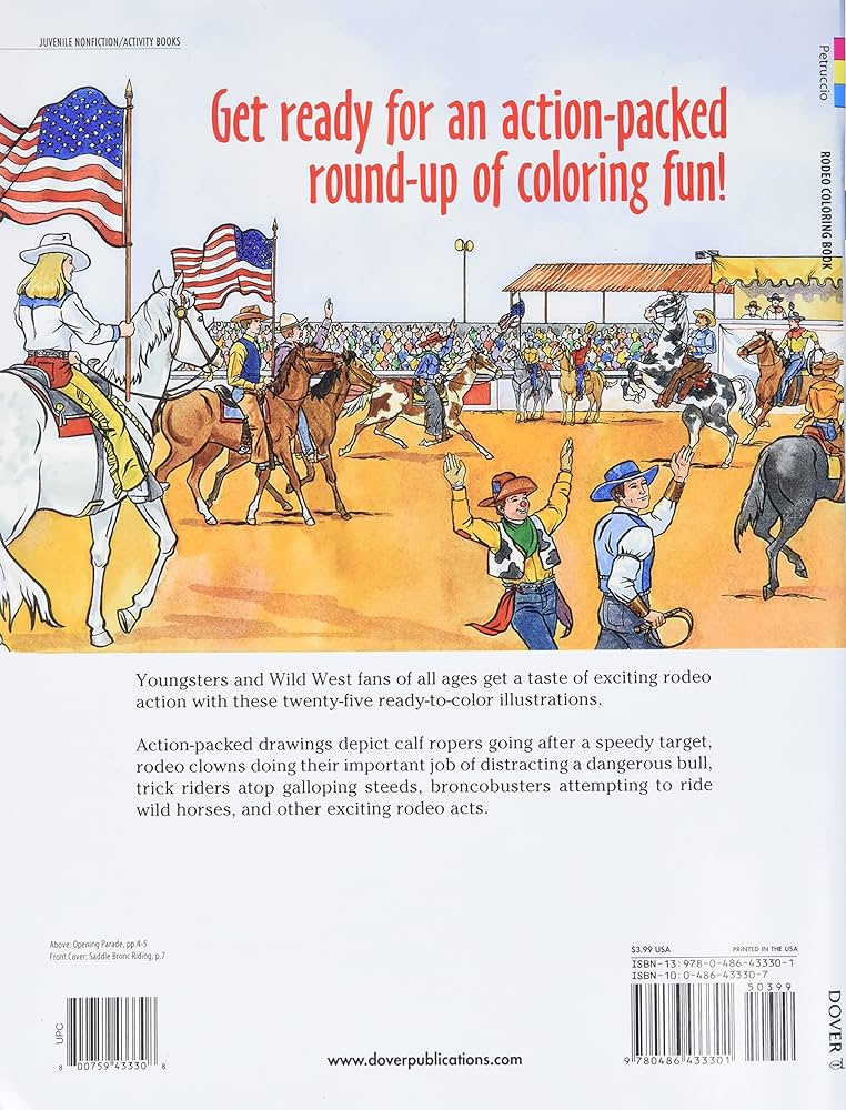 Rodeo coloring book dover kids coloring books steven james petruccio books